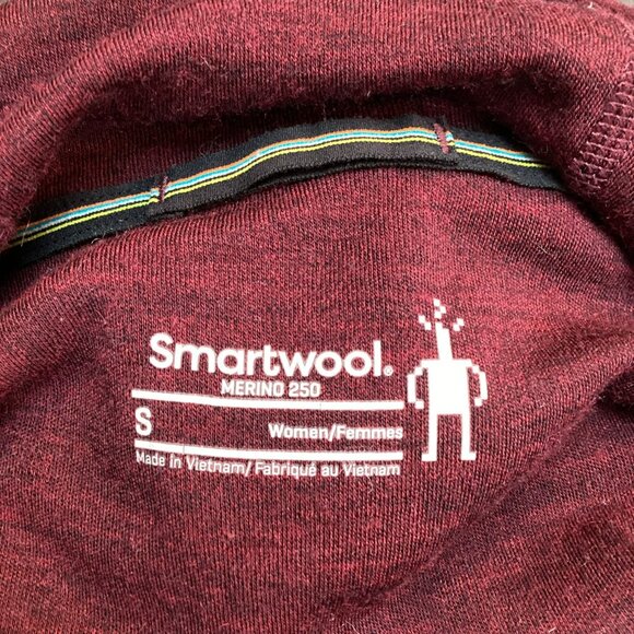 Smartwool Merino 250 Wool Womens Small Hoodie Burgundy - Picture 8 of 11